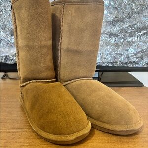 Bear Paw Classic Suede Tall Winter Boots - Chestnut Brown